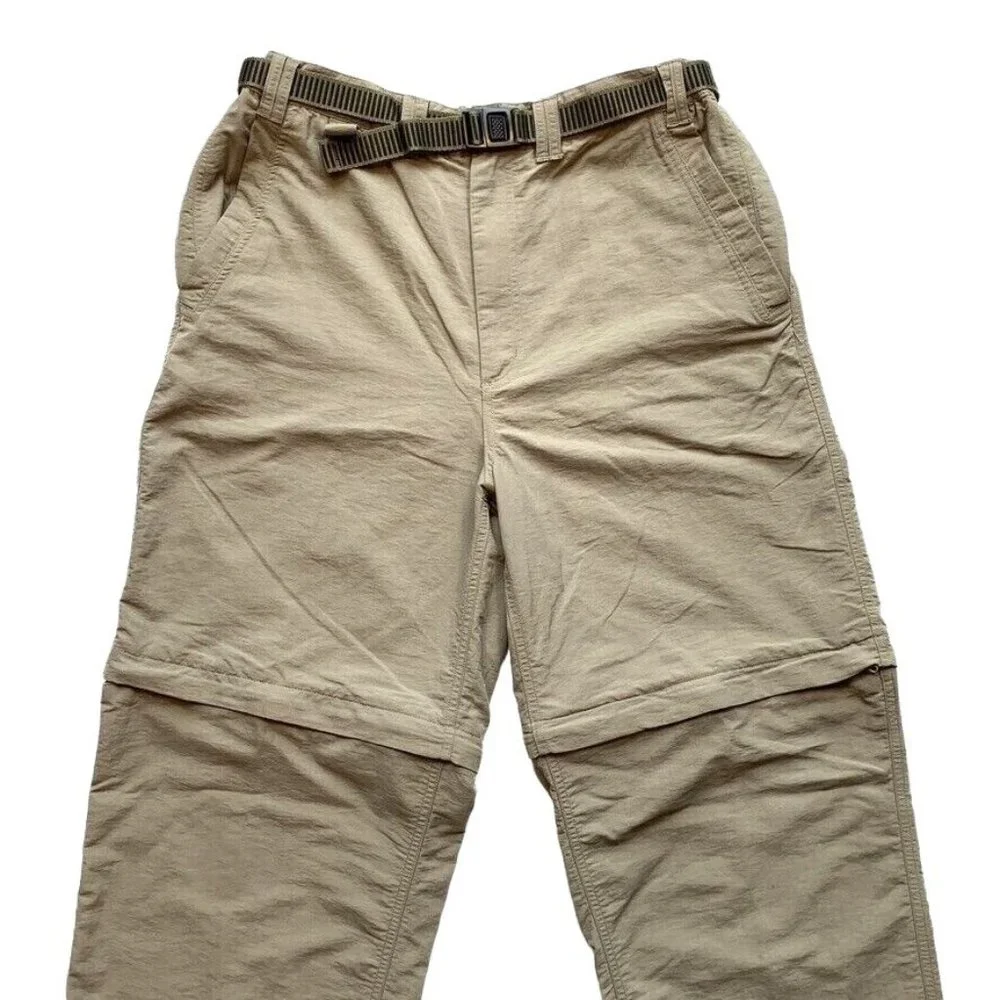 K-Way Technical Design Tactical Pants Mens 31 Convertible Belted Nylon Khaki NEW